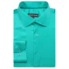 Barry.wang Aqua Solid Silk Men's Shirt sold by Barrywang