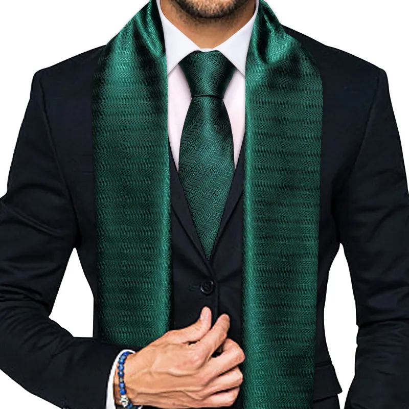 Barry. Wang Green Solid Scarf with Tie Set sold by Barrywang