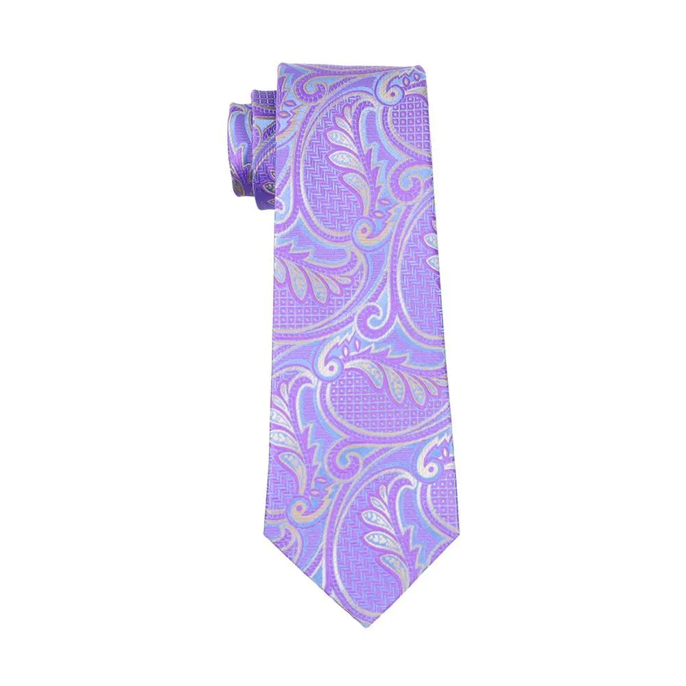 Barry. Wang Lavender Purple Silk Men's Tie Pocket Square Cufflinks Set sold by Barrywang product image thumbnail 3