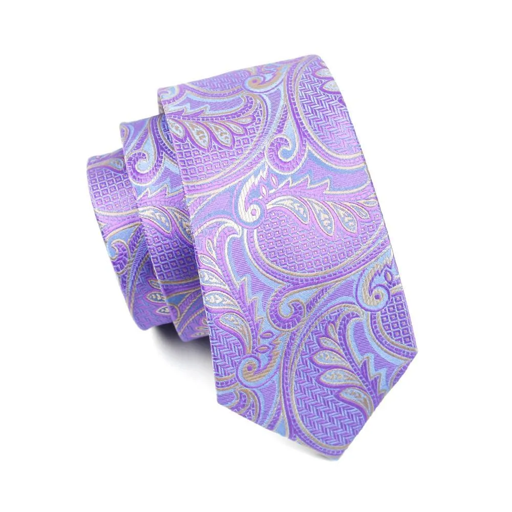 Barry. Wang Lavender Purple Silk Men's Tie Pocket Square Cufflinks Set sold by Barrywang product image thumbnail 4