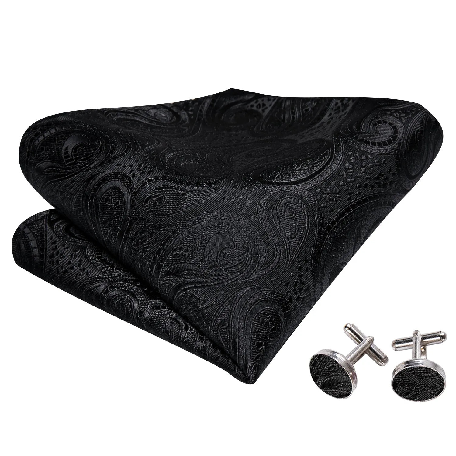 Barry. Wang Classy Black Floral Bow Tie Hanky Cufflinks Set sold by Barrywang product image thumbnail 5