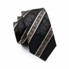 Barry.Wang Black Tie Champagne Beige Floral Men's Tie Hanky Cufflinks Set sold by Barrywang