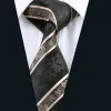 Barry.Wang Black Tie Champagne Beige Floral Men's Tie Hanky Cufflinks Set sold by Barrywang