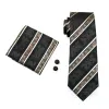 Barry.Wang Black Tie Champagne Beige Floral Men's Tie Hanky Cufflinks Set sold by Barrywang