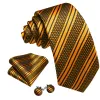 Barry. Wang Mens Striped Tie Gold Necktie Set with Black Stripes sold by Barrywang