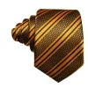 Barry. Wang Mens Striped Tie Gold Necktie Set with Black Stripes sold by Barrywang