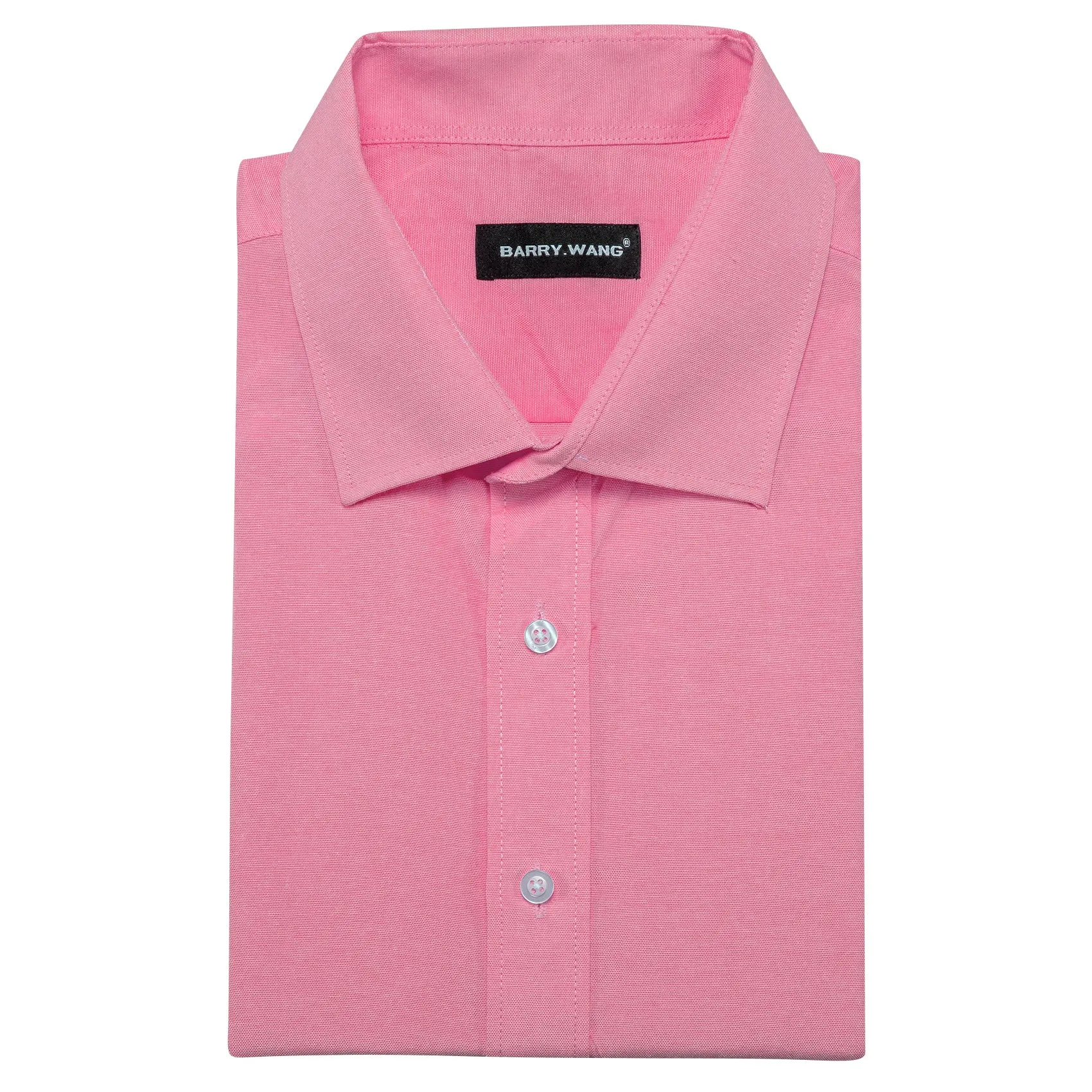 Barry.wang Pink Solid Silk Shirt sold by Barrywang product image thumbnail 5