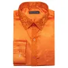 Barry Wang Orange Shirt for Men Burnt Orange Long Sleeve Dress Shirt sold by Barrywang
