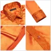 Barry Wang Orange Shirt for Men Burnt Orange Long Sleeve Dress Shirt sold by Barrywang
