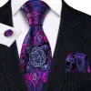 Barry Wang Deep Blue Pink Paisley Silk Men's Tie  Hanky Cufflinks Set sold by Barrywang