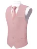 Barry. Wang Wedding Vest Pale Pink Solid Mens Button V-Neck Waistcoat sold by Barrywang