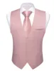 Barry. Wang Wedding Vest Pale Pink Solid Mens Button V-Neck Waistcoat sold by Barrywang