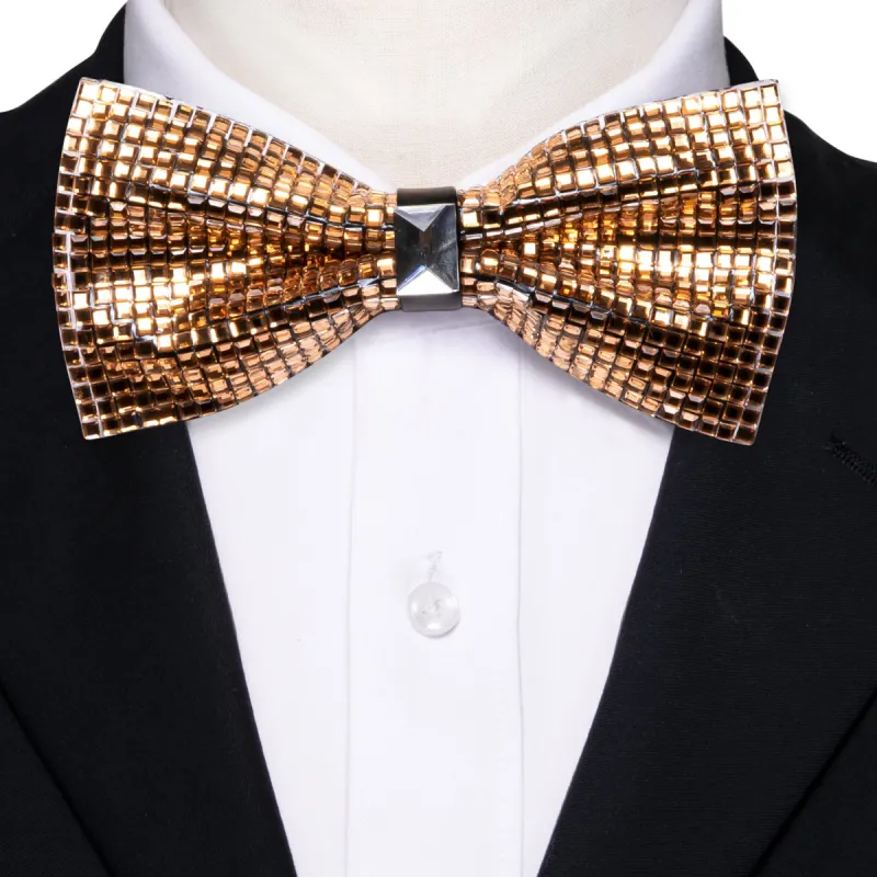 Shining Gold Rhinestones Pre-tied Bowties Fashion For Wedding Party sold by Barrywang