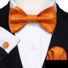 Barry. Wang Orange Tie Paisley Silk Men's Bow Tie Hanky Cufflinks Set sold by Barrywang