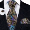 Barry Wang Brown Colorful Paisley Silk Tie Handkerchief Cufflinks Set sold by Barrywang