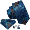 Barry. Wang Fantastic Blue Floral Tie Pocket Square Cufflinks Set sold by Barrywang
