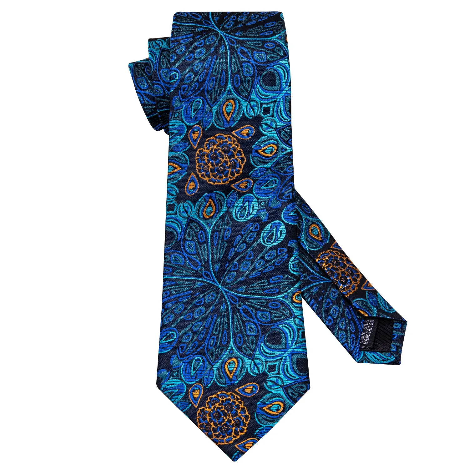Barry. Wang Fantastic Blue Floral Tie Pocket Square Cufflinks Set sold by Barrywang product image thumbnail 5