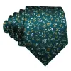 Barry Wang Men's Tie Olive Green Small Floral Tie Hanky Cufflinks Set sold by Barrywang