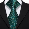 Barry Wang Men's Tie Olive Green Small Floral Tie Hanky Cufflinks Set sold by Barrywang
