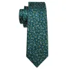 Barry Wang Men's Tie Olive Green Small Floral Tie Hanky Cufflinks Set sold by Barrywang