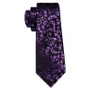 Barry. Wang Black Purple Necktie Floral Tie Handkerchief Cufflinks Set sold by Barrywang