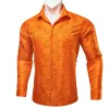 Barry. Wang Dark Orange Dress Shirt Paisley Men's Silk Button Up Shirt sold by Barrywang