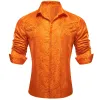 Barry. Wang Dark Orange Dress Shirt Paisley Men's Silk Button Up Shirt sold by Barrywang