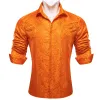 Barry. Wang Dark Orange Dress Shirt Paisley Men's Silk Button Up Shirt sold by Barrywang
