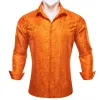 Barry. Wang Dark Orange Dress Shirt Paisley Men's Silk Button Up Shirt sold by Barrywang