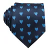 Barry. Wang Navy Blue Tie Heart Novelty Men's Tie Hanky Cufflinks Set sold by Barrywang