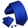 Barry Wang Cobalt Blue Solid Silk Men's Tie Handkerchief Cufflinks Set sold by Barrywang
