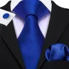 Barry Wang Cobalt Blue Solid Silk Men's Tie Handkerchief Cufflinks Set sold by Barrywang