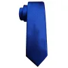 Barry Wang Cobalt Blue Solid Silk Men's Tie Handkerchief Cufflinks Set sold by Barrywang