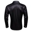 Barry. Wang Black Shirt with Silver Paisley Cuff Long Sleeve Men Shirt sold by Barrywang