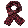 Barry Wang Silk scarf Red Black Small Flower Scarf sold by Barrywang