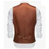 Barry. Wang Wedding Vest Solid Wine Red Mens Button V-Neck Waistcoat sold by Barrywang