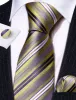 Barry.Wang Men's Tie Dark Purple White Gold Striped Silk Tie Handy Cufflinks Set sold by Barrywang