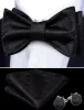 Barry. Wang Black Bowtie Mens Plaid Self-Tied Tie Hanky Cufflinks Set sold by Barrywang