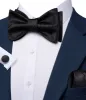 Barry. Wang Black Bowtie Mens Plaid Self-Tied Tie Hanky Cufflinks Set sold by Barrywang