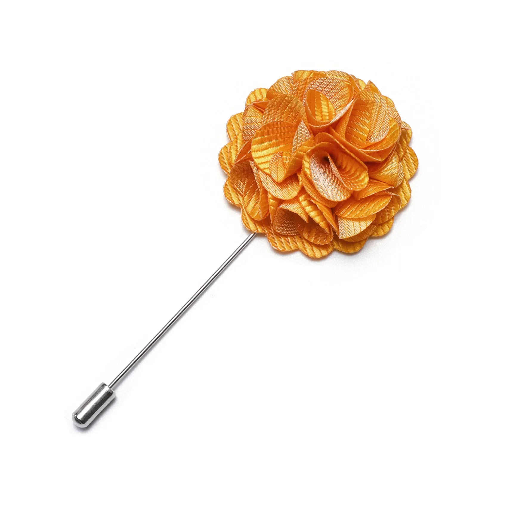 Barry Wang Wedding Brooch Men's Fashion Orange Flower Lapel Pin sold by Barrywang