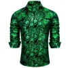 Barry. Wang Light Green Black Paisley Silk button-down Shirt for Men sold by Barrywang