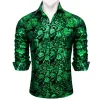 Barry. Wang Light Green Black Paisley Silk button-down Shirt for Men sold by Barrywang