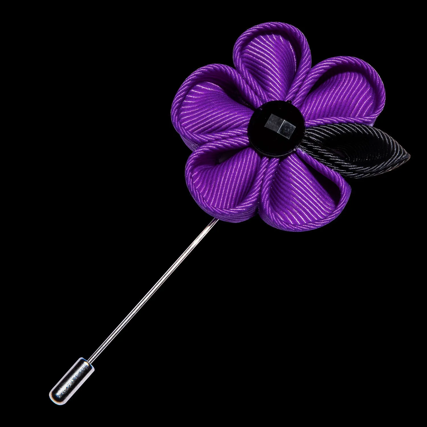 Purple Black Flower Boutonniere Men's Brooch Barry Wang Accessories sold by Barrywang product image thumbnail 2