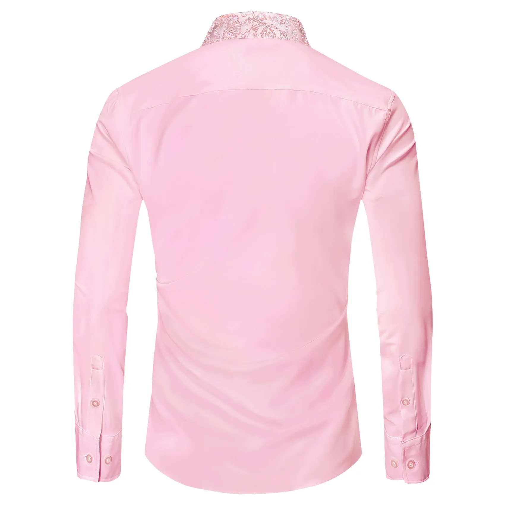 Barry.wang Pink Splicing Men's Business Shirt sold by Barrywang product image thumbnail 5