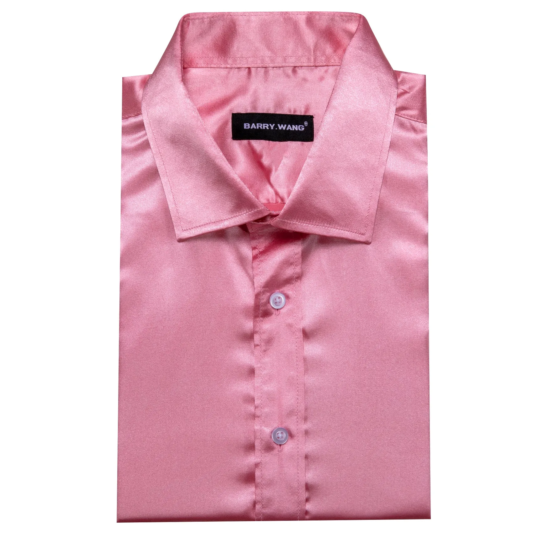 Barry. Wang Pale Violet Red Solid Silk Shirt sold by Barrywang product image thumbnail 4