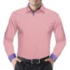 Barry.wang Formal Pink Purple Splicing Men's Business Shirt sold by Barrywang