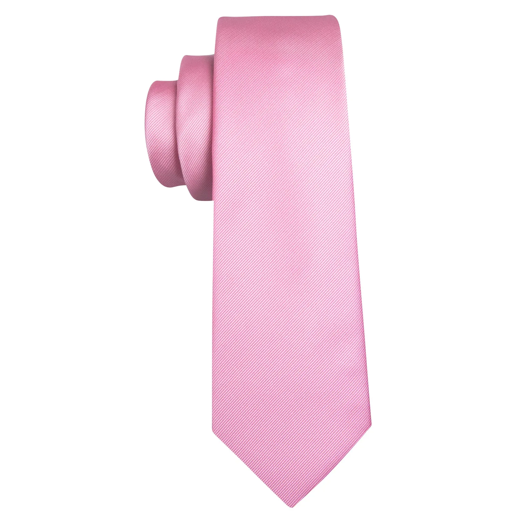 Barry Wang Beautiful Pink Solid Silk Tie Pocket Square Cufflinks Set sold by Barrywang product image thumbnail 4
