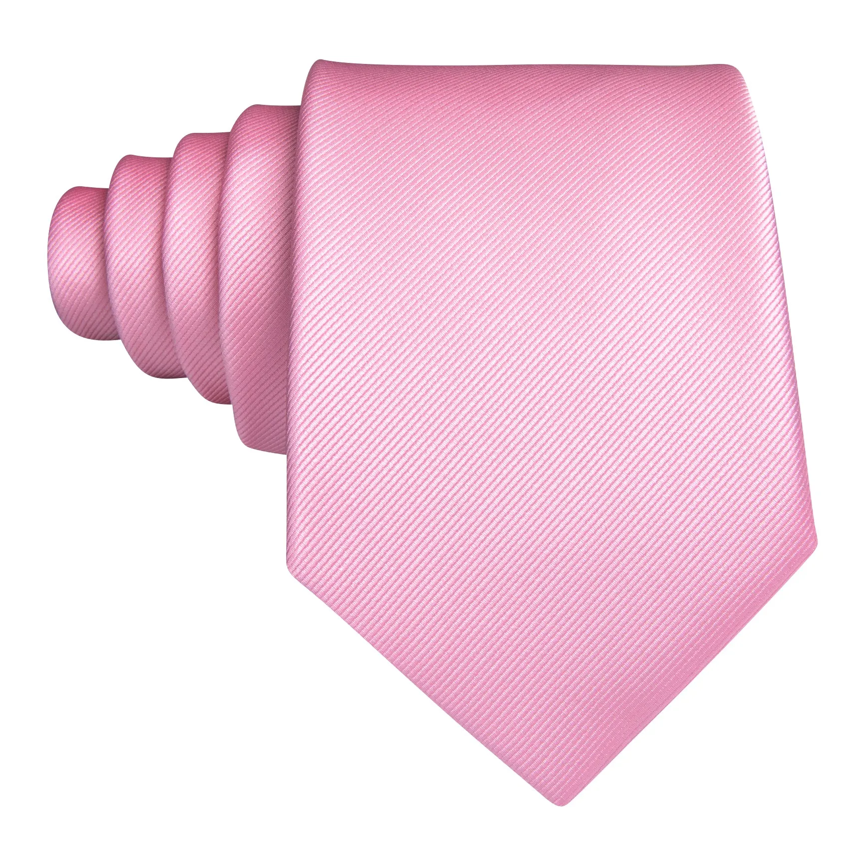 Barry Wang Beautiful Pink Solid Silk Tie Pocket Square Cufflinks Set sold by Barrywang product image thumbnail 3