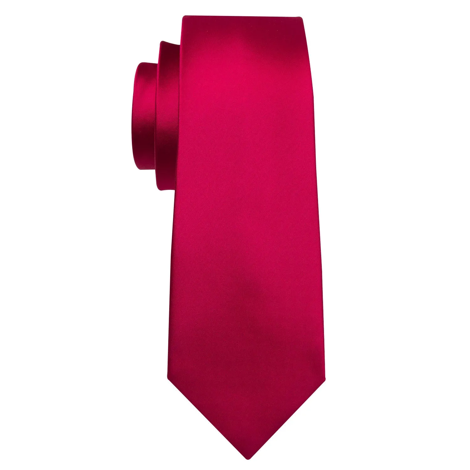 Barry. Wang Satin Necktie Solid Red Necktie Handkerchief Cufflinks Set sold by Barrywang product image thumbnail 4