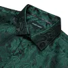 Barry Wang Men's Button Up Shirt Dark Green Paisley Long Sleeve Shirt sold by Barrywang